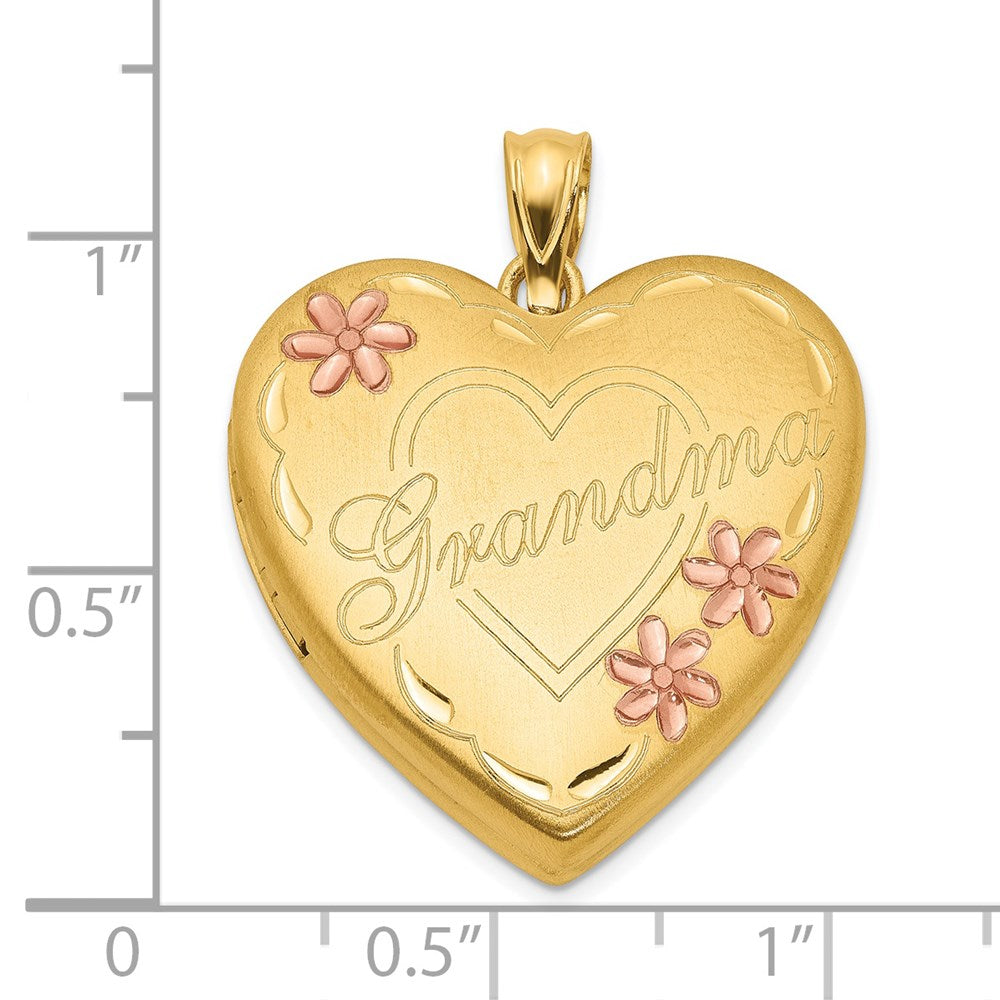 Alternate view of the 1/20 14K Gold Filled 23mm Grandma Enameled 4 Frame Family Heart Locket by The Black Bow Jewelry Co.
