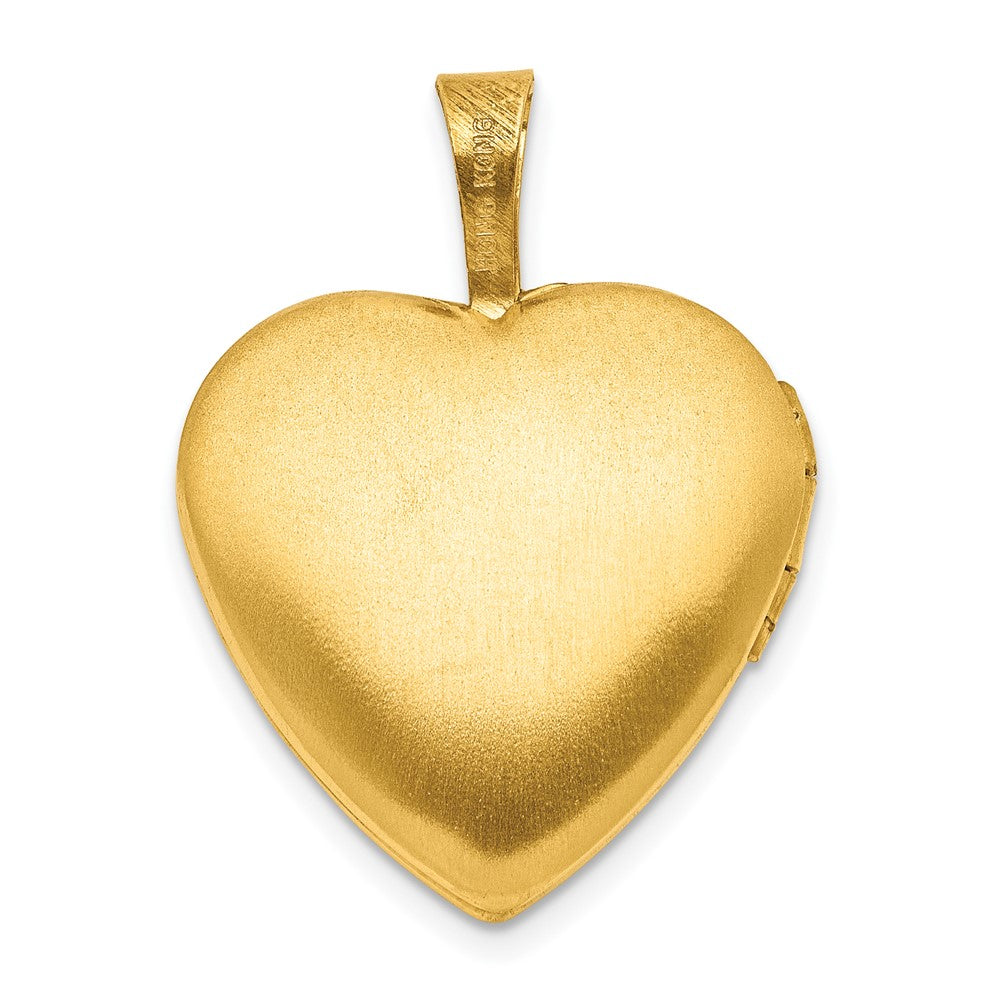 Alternate view of the 1/20 14K Gold Filled Diamond Accent 16mm Floral Heart 2 Frame Locket by The Black Bow Jewelry Co.