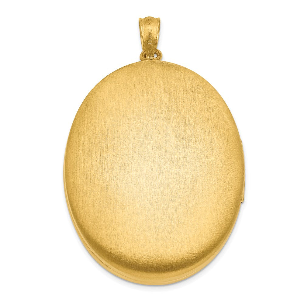 Alternate view of the 1/20 14K Gold Filled 34mm Enameled Flower Oval 2 Frame Locket by The Black Bow Jewelry Co.