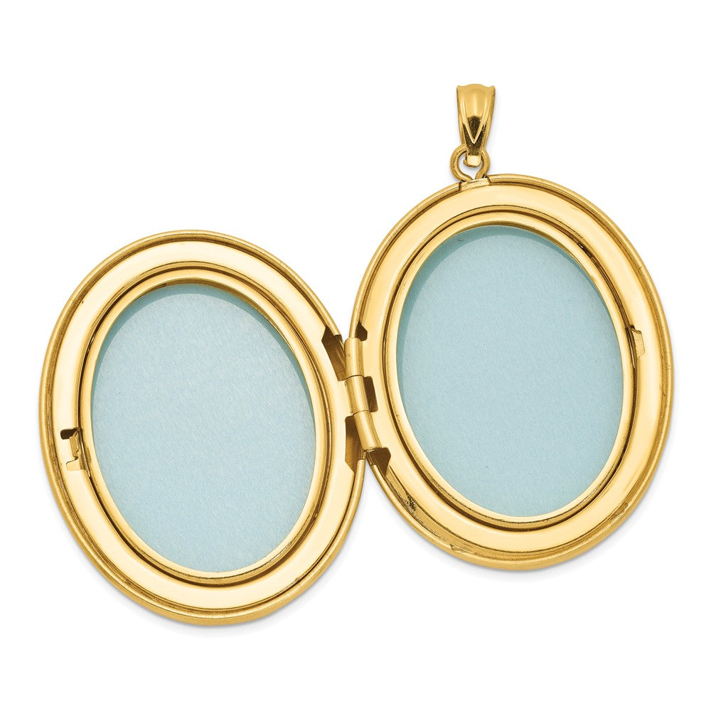 Alternate view of the 1/20 14K Gold Filled 34mm Enameled Flower Oval 2 Frame Locket by The Black Bow Jewelry Co.