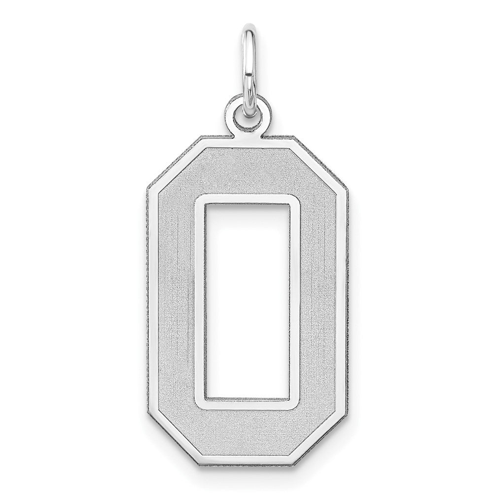 Sterling Silver, Jersey Collection, Extra Large Number 0 Pendant, Item P33459-0 by The Black Bow Jewelry Co.
