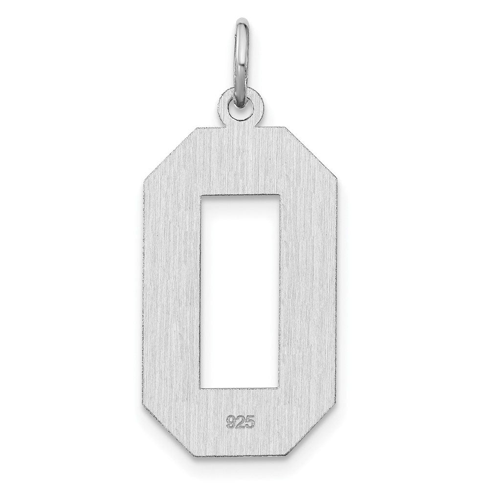 Alternate view of the Sterling Silver, Jersey Collection, Extra Large Number 0 Pendant by The Black Bow Jewelry Co.
