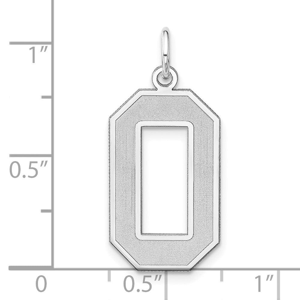 Alternate view of the Sterling Silver, Jersey Collection, Extra Large Number 0 Pendant by The Black Bow Jewelry Co.