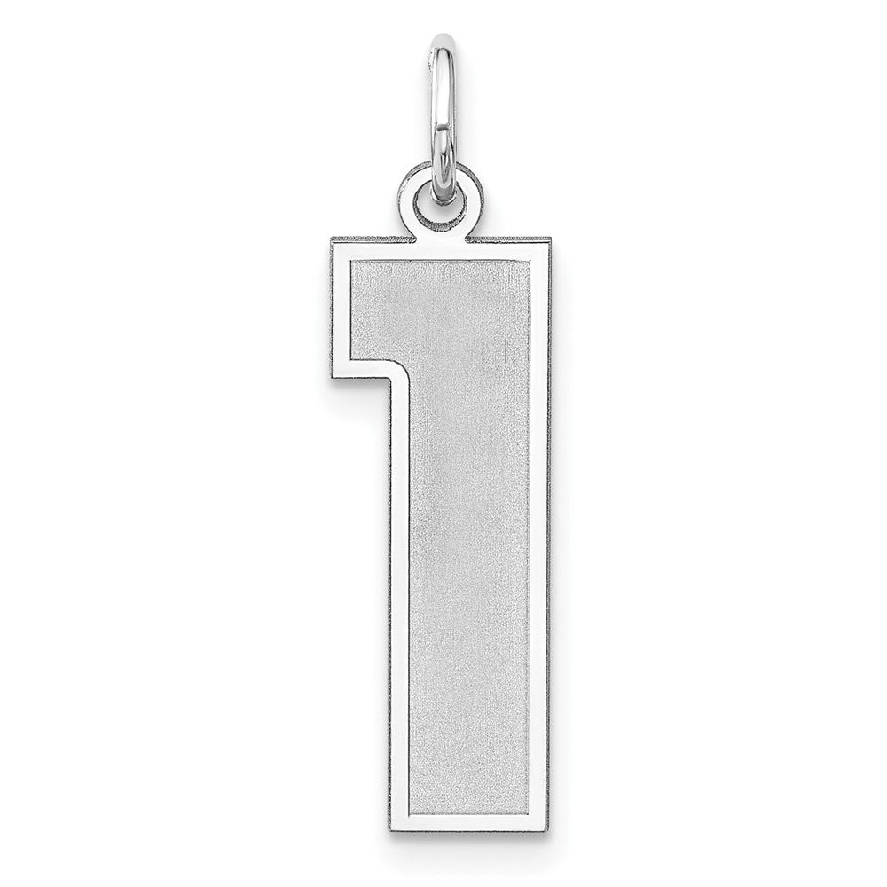 Sterling Silver, Jersey Collection, Extra Large Number 1 Pendant, Item P33459-1 by The Black Bow Jewelry Co.