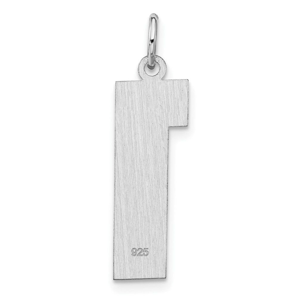 Alternate view of the Sterling Silver, Jersey Collection, Extra Large Number 1 Pendant by The Black Bow Jewelry Co.
