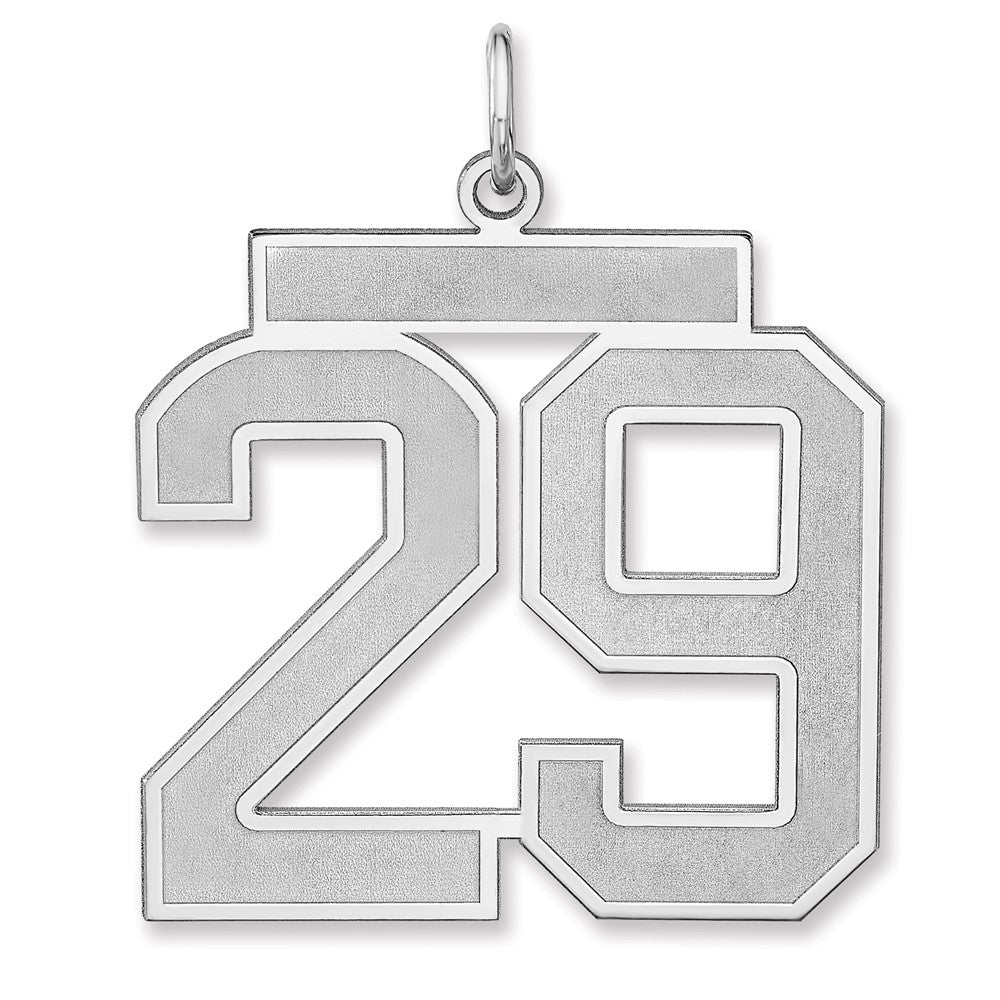 Sterling Silver, Jersey Collection, Extra Large Number 29 Pendant, Item P33459-29 by The Black Bow Jewelry Co.