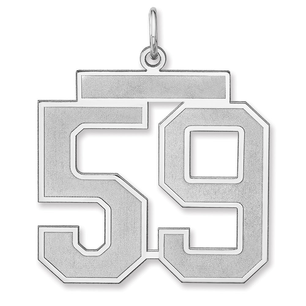 Sterling Silver, Jersey Collection, Extra Large Number 59 Pendant, Item P33459-59 by The Black Bow Jewelry Co.