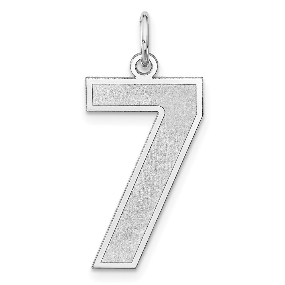 Sterling Silver, Jersey Collection, Extra Large Number 7 Pendant, Item P33459-7 by The Black Bow Jewelry Co.