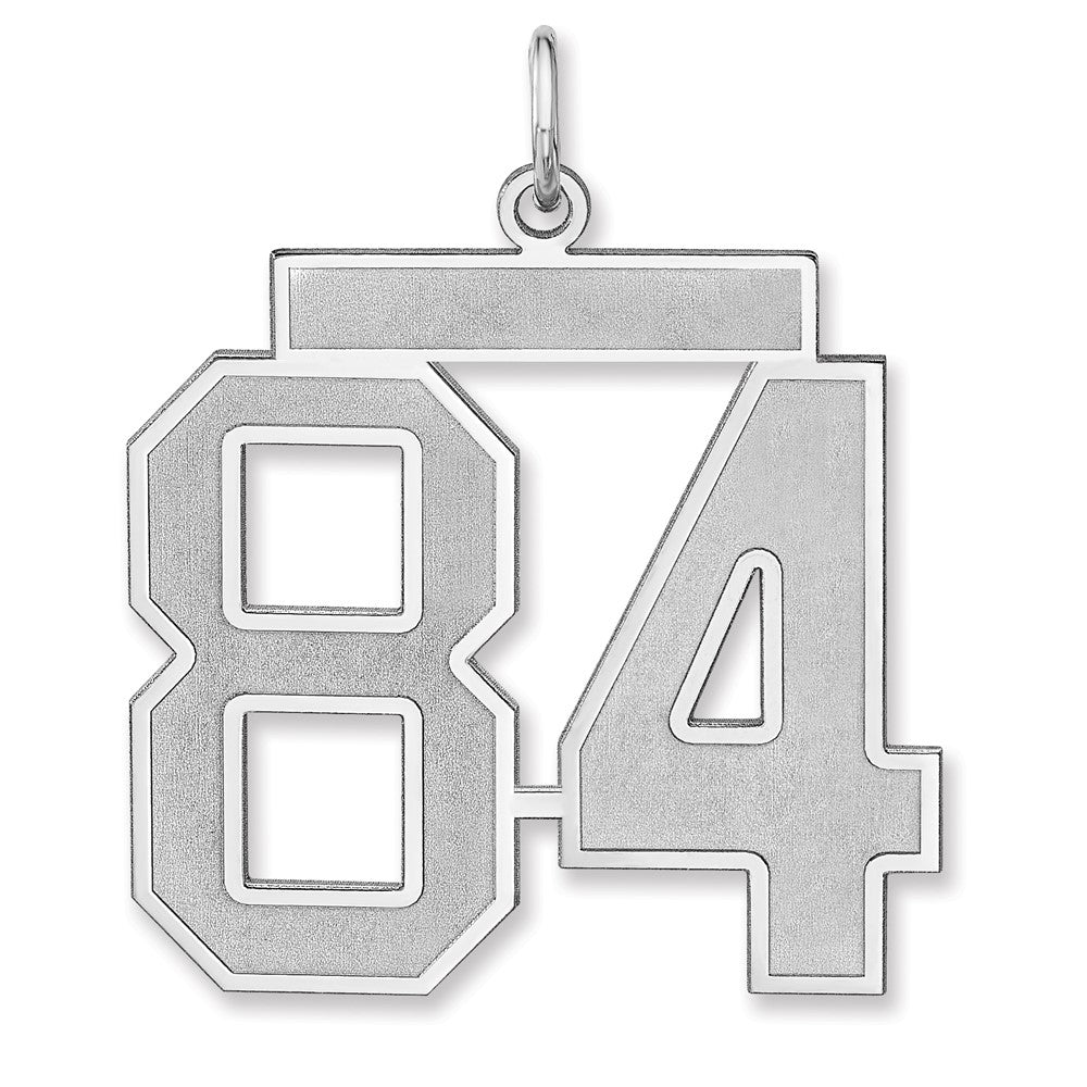 Sterling Silver, Jersey Collection, Extra Large Number 84 Pendant, Item P33459-84 by The Black Bow Jewelry Co.