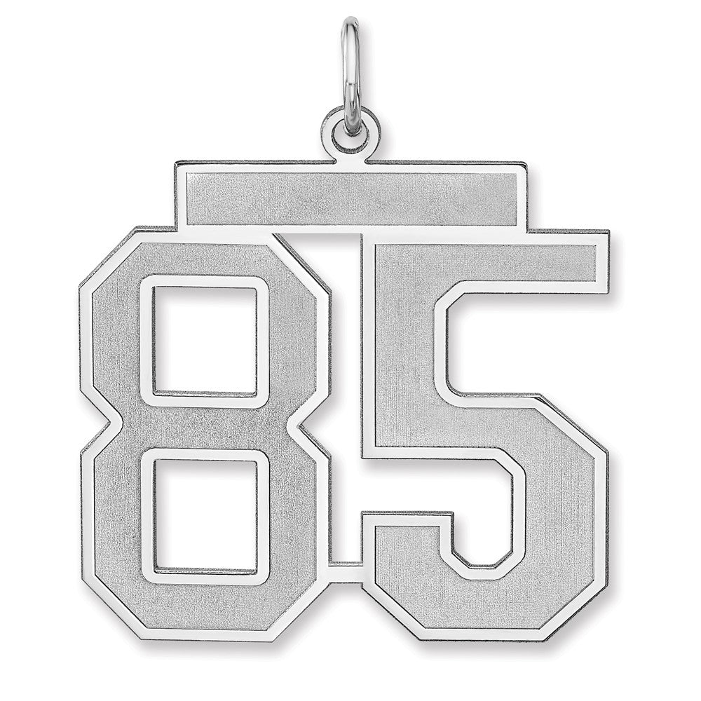 Sterling Silver, Jersey Collection, Extra Large Number 85 Pendant, Item P33459-85 by The Black Bow Jewelry Co.