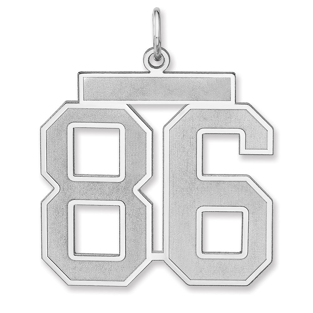 Sterling Silver, Jersey Collection, Extra Large Number 86 Pendant, Item P33459-86 by The Black Bow Jewelry Co.