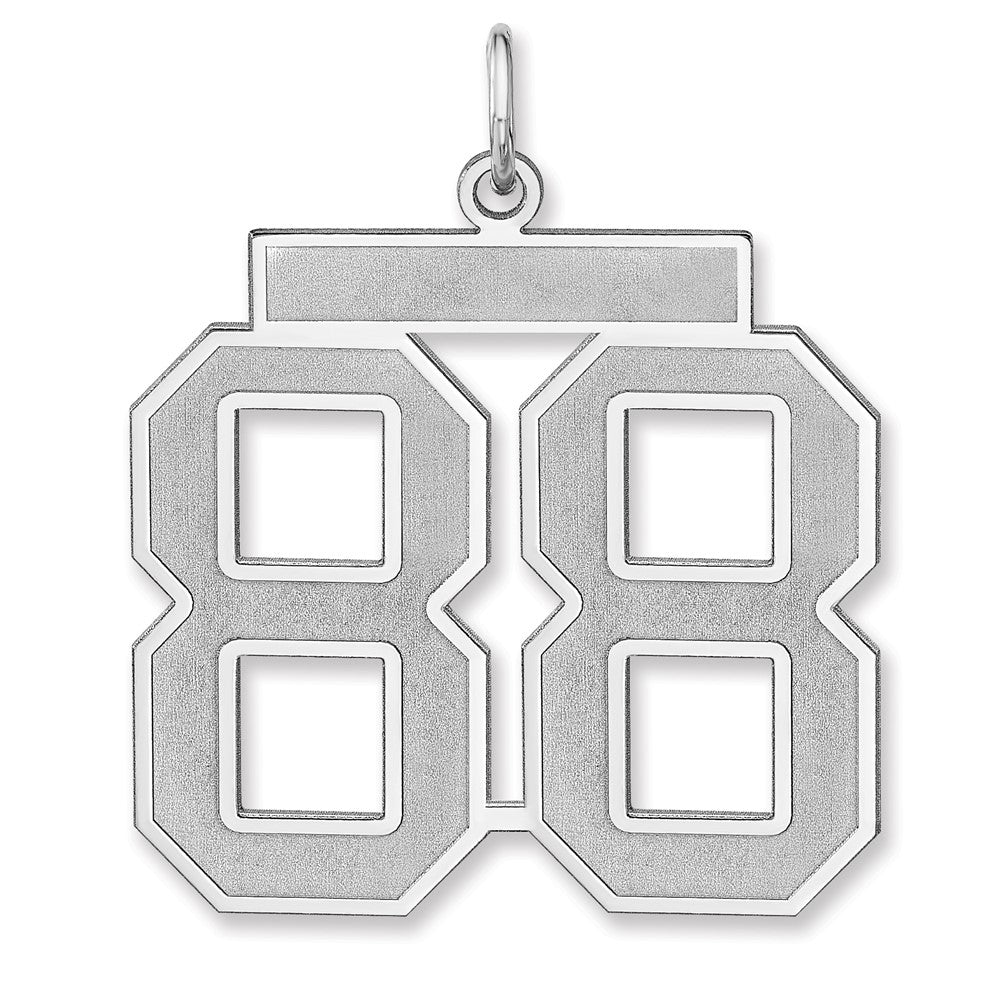 Sterling Silver, Jersey Collection, Extra Large Number 88 Pendant, Item P33459-88 by The Black Bow Jewelry Co.