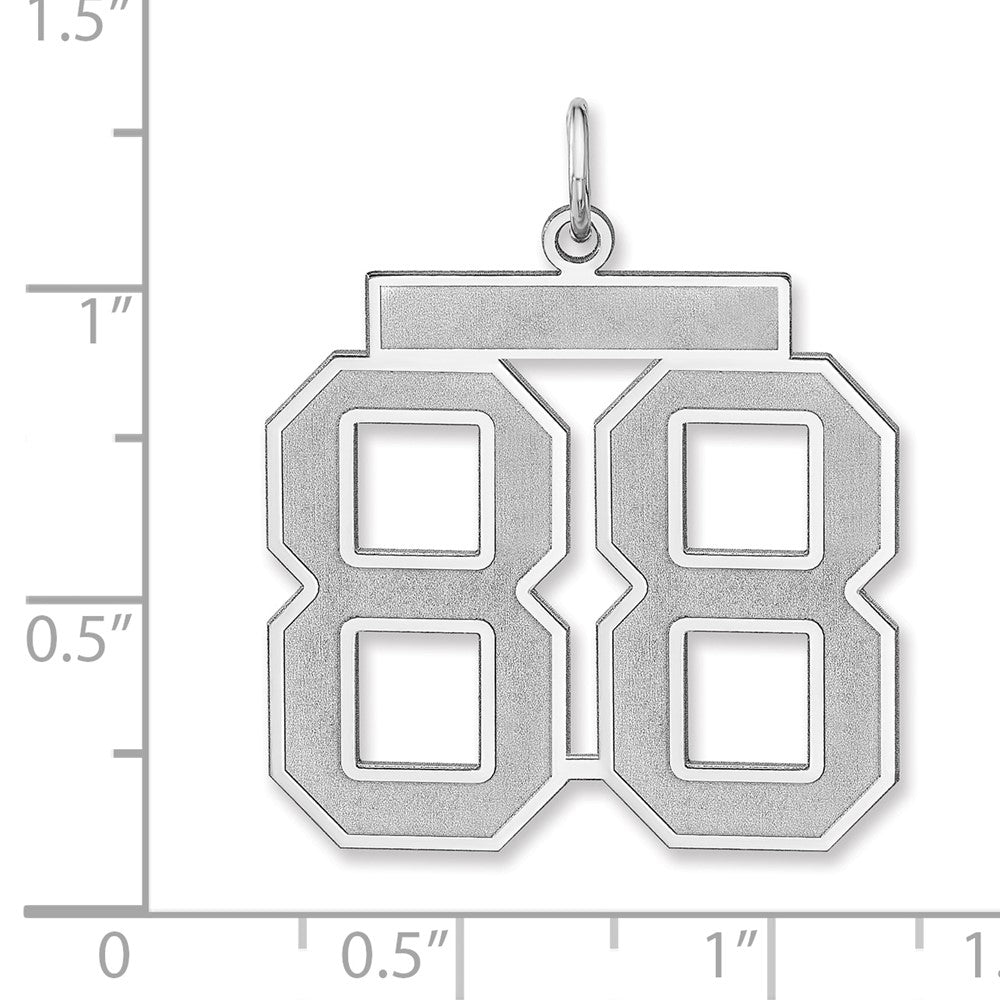 Alternate view of the Sterling Silver, Jersey Collection, Extra Large Number 88 Pendant by The Black Bow Jewelry Co.