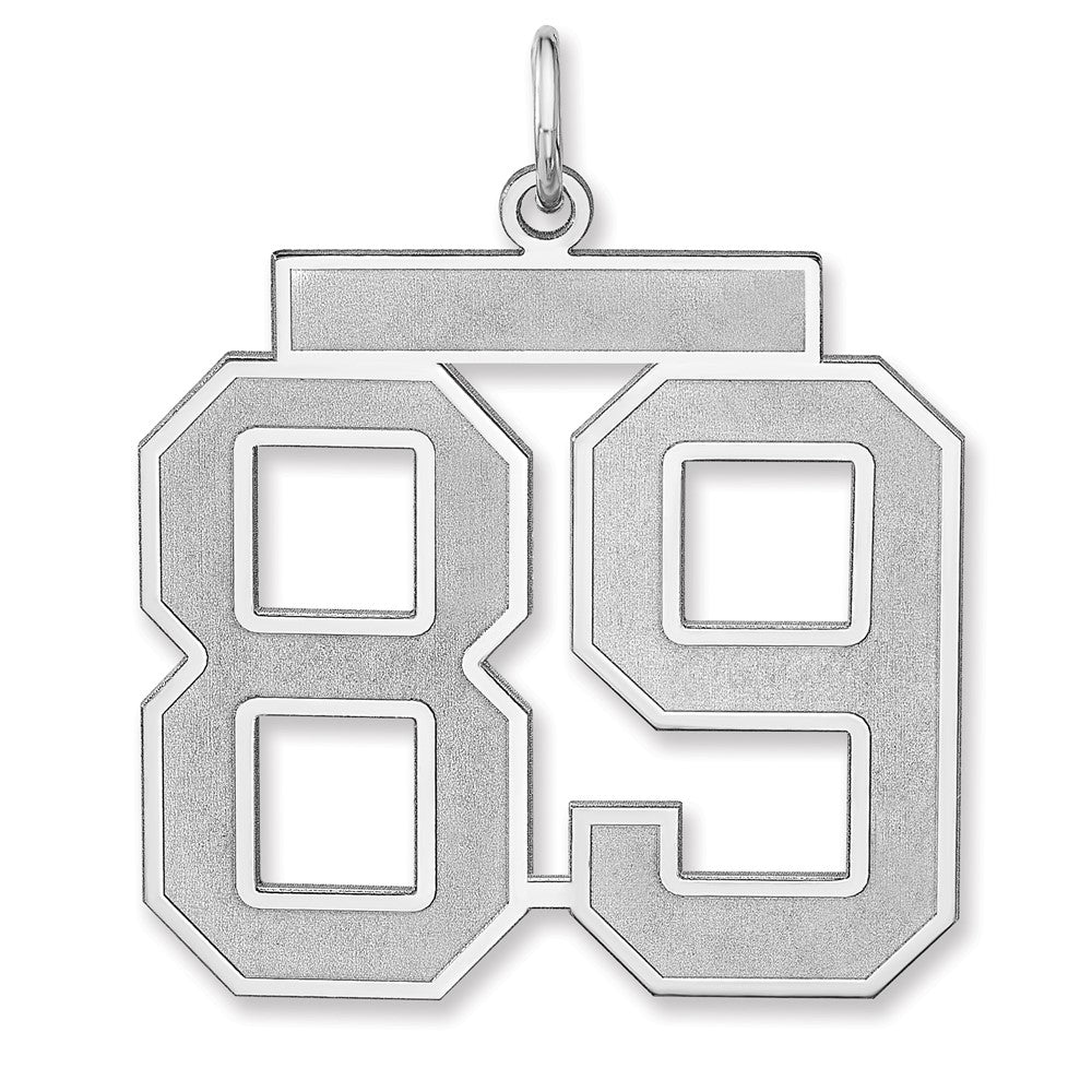 Sterling Silver, Jersey Collection, Extra Large Number 89 Pendant, Item P33459-89 by The Black Bow Jewelry Co.