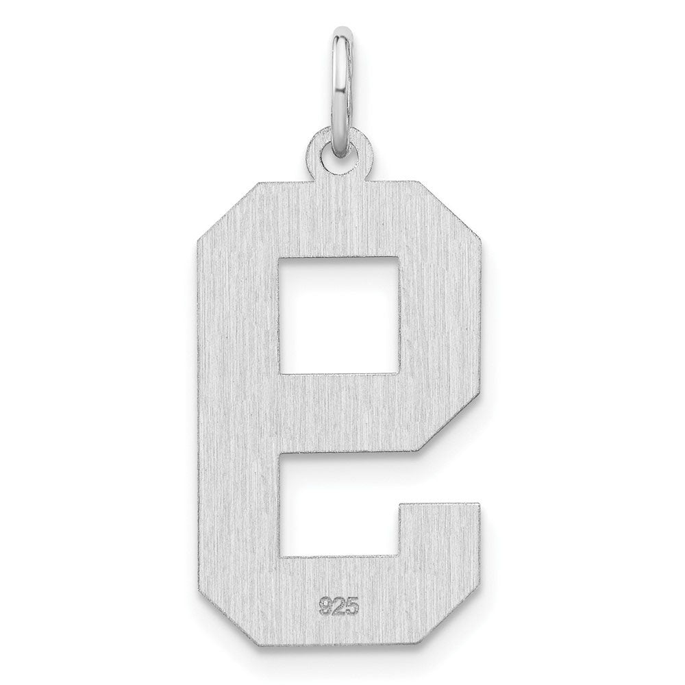 Alternate view of the Sterling Silver, Jersey Collection, Extra Large Number 9 Pendant by The Black Bow Jewelry Co.
