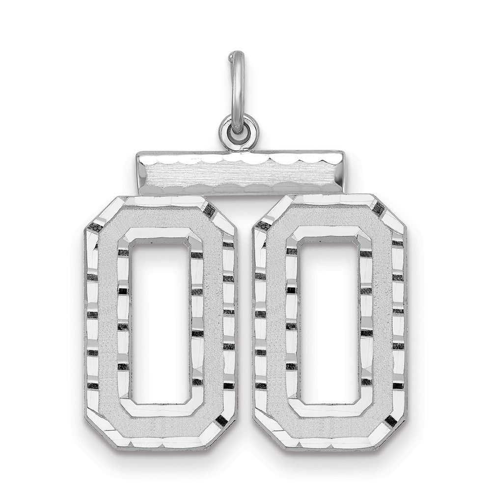Sterling Silver, Varsity Collection, Large D/C Pendant, Number 00, Item P33460-00 by The Black Bow Jewelry Co.