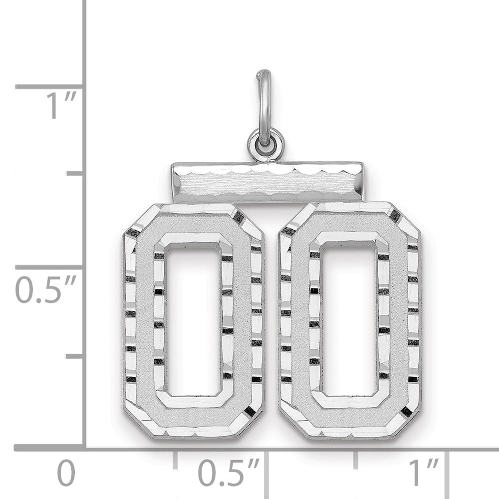 Alternate view of the Sterling Silver, Varsity Collection, Large D/C Pendant, Number 00 by The Black Bow Jewelry Co.