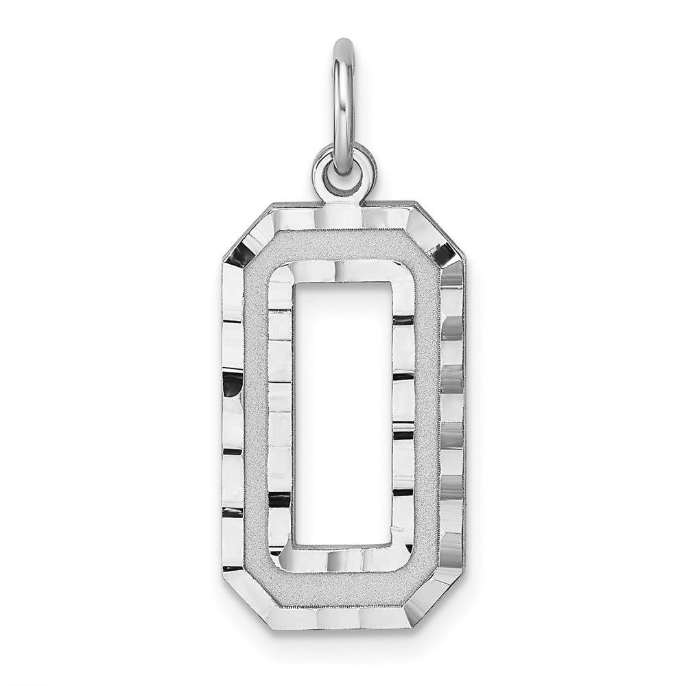 Sterling Silver, Varsity Collection, Large D/C Pendant, Number 0, Item P33460-0 by The Black Bow Jewelry Co.