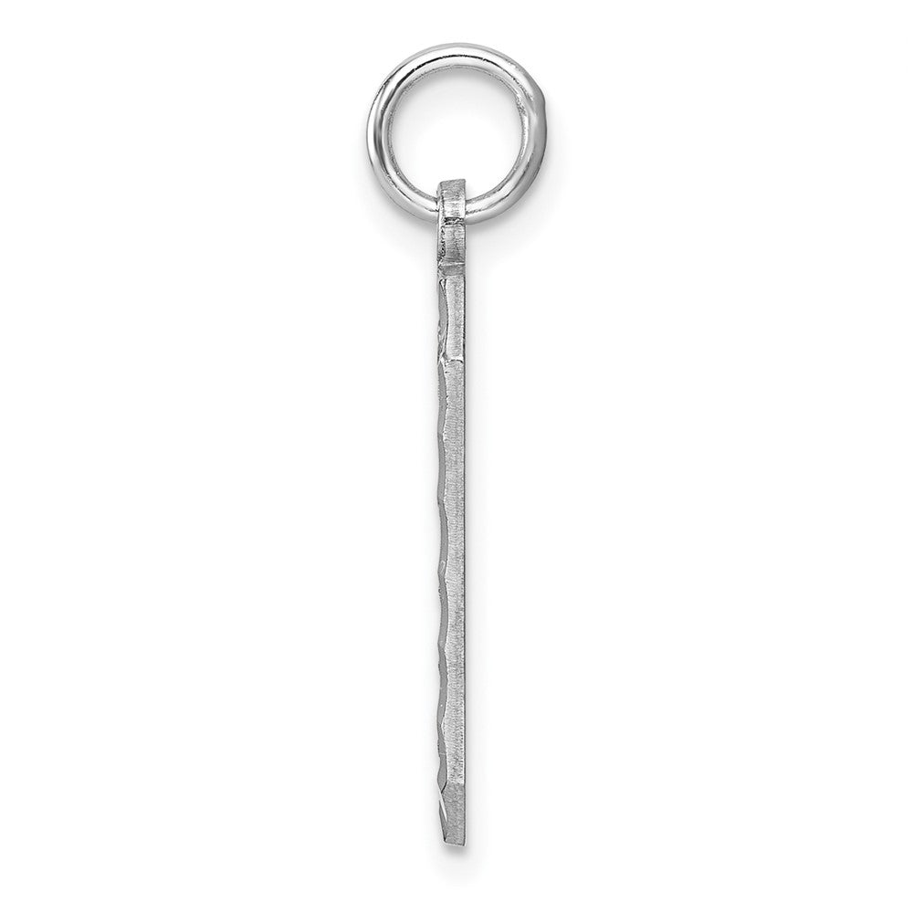 Alternate view of the Sterling Silver, Varsity Collection, Large D/C Pendant, Number 0 by The Black Bow Jewelry Co.