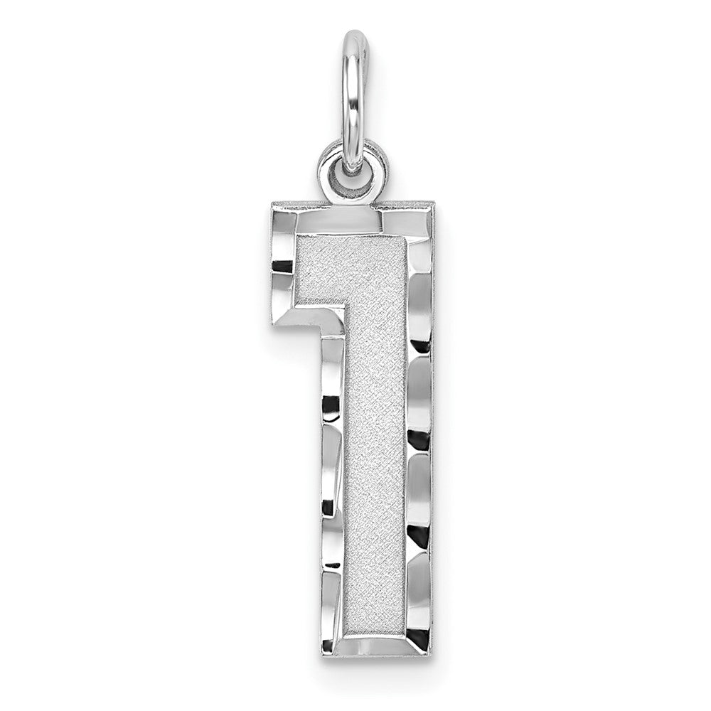 Sterling Silver, Varsity Collection, Large D/C Pendant, Number 1, Item P33460-1 by The Black Bow Jewelry Co.