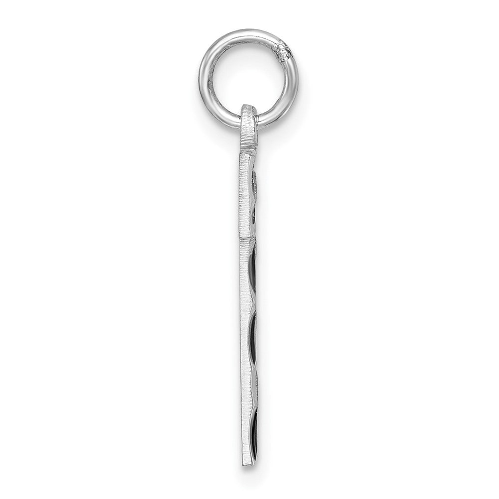 Alternate view of the Sterling Silver, Varsity Collection, Large D/C Pendant, Number 1 by The Black Bow Jewelry Co.