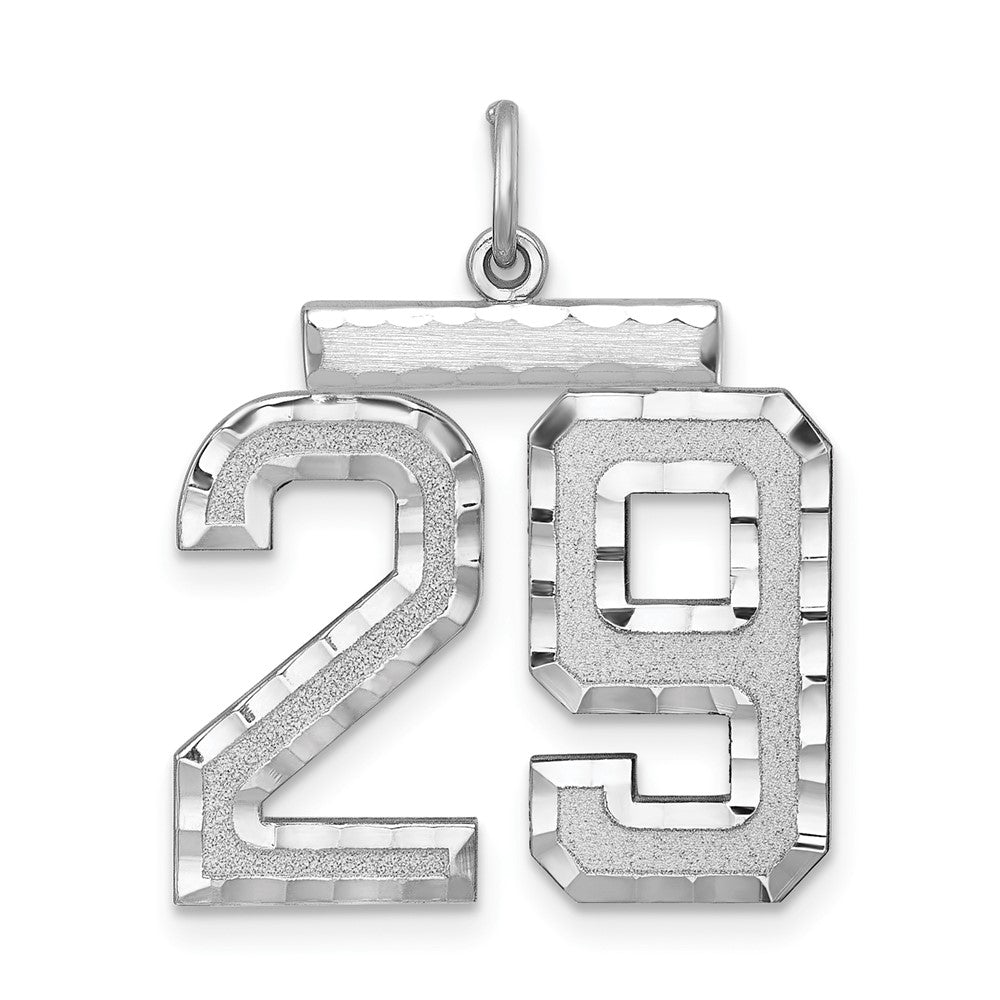 Sterling Silver, Varsity Collection, Large D/C Pendant, Number 29, Item P33460-29 by The Black Bow Jewelry Co.