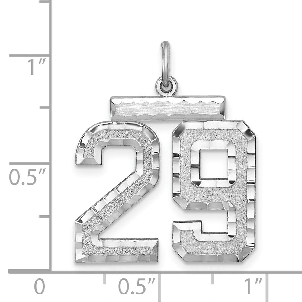 Alternate view of the Sterling Silver, Varsity Collection, Large D/C Pendant, Number 29 by The Black Bow Jewelry Co.
