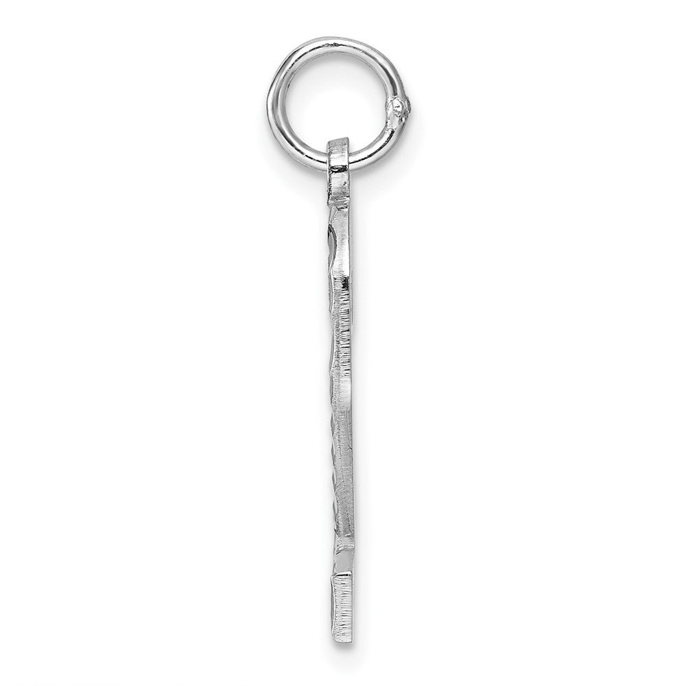 Alternate view of the Sterling Silver, Varsity Collection, Large D/C Pendant, Number 2 by The Black Bow Jewelry Co.