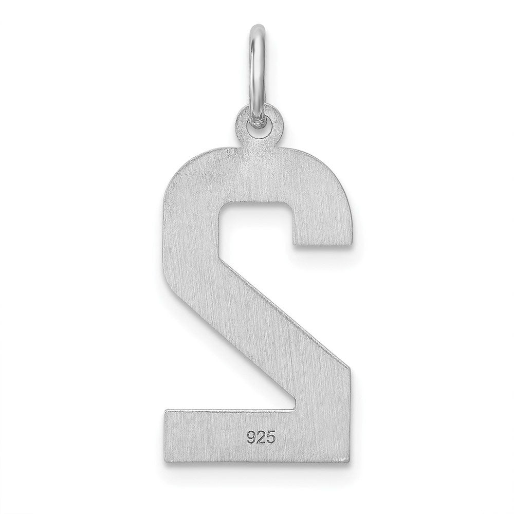 Alternate view of the Sterling Silver, Varsity Collection, Large D/C Pendant, Number 2 by The Black Bow Jewelry Co.
