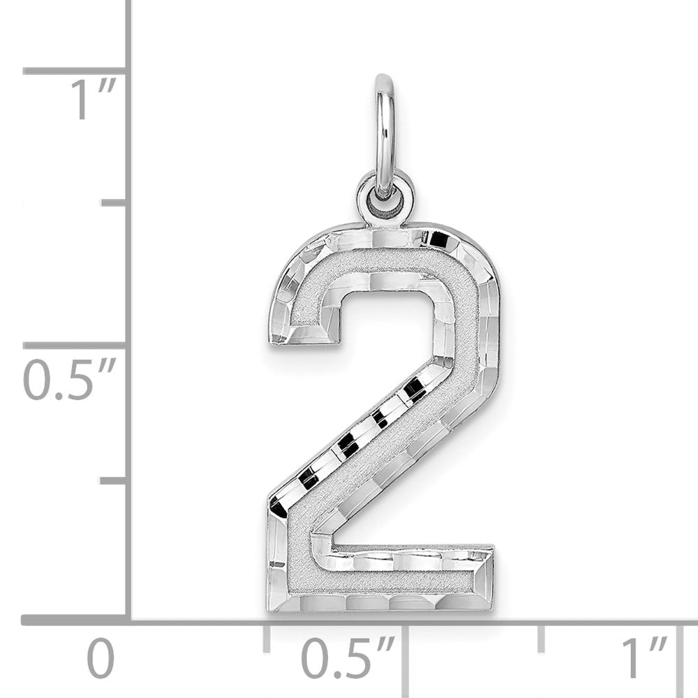 Alternate view of the Sterling Silver, Varsity Collection, Large D/C Pendant, Number 2 by The Black Bow Jewelry Co.