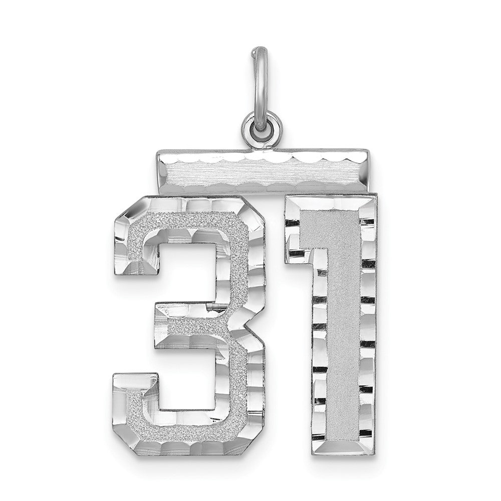 Sterling Silver, Varsity Collection, Large D/C Pendant, Number 31, Item P33460-31 by The Black Bow Jewelry Co.