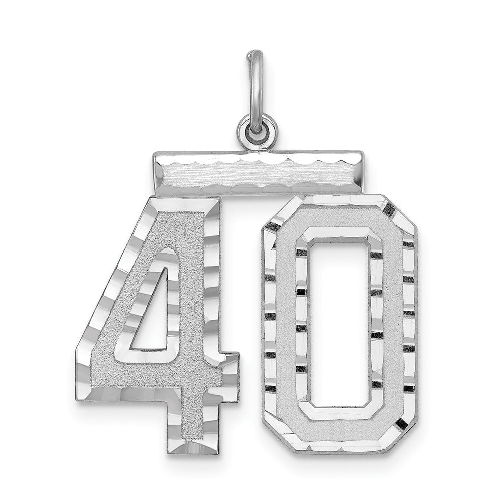 Sterling Silver, Varsity Collection, Large D/C Pendant, Number 40, Item P33460-40 by The Black Bow Jewelry Co.