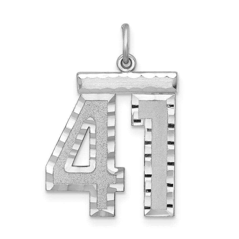 Sterling Silver, Varsity Collection, Large D/C Pendant, Number 41, Item P33460-41 by The Black Bow Jewelry Co.