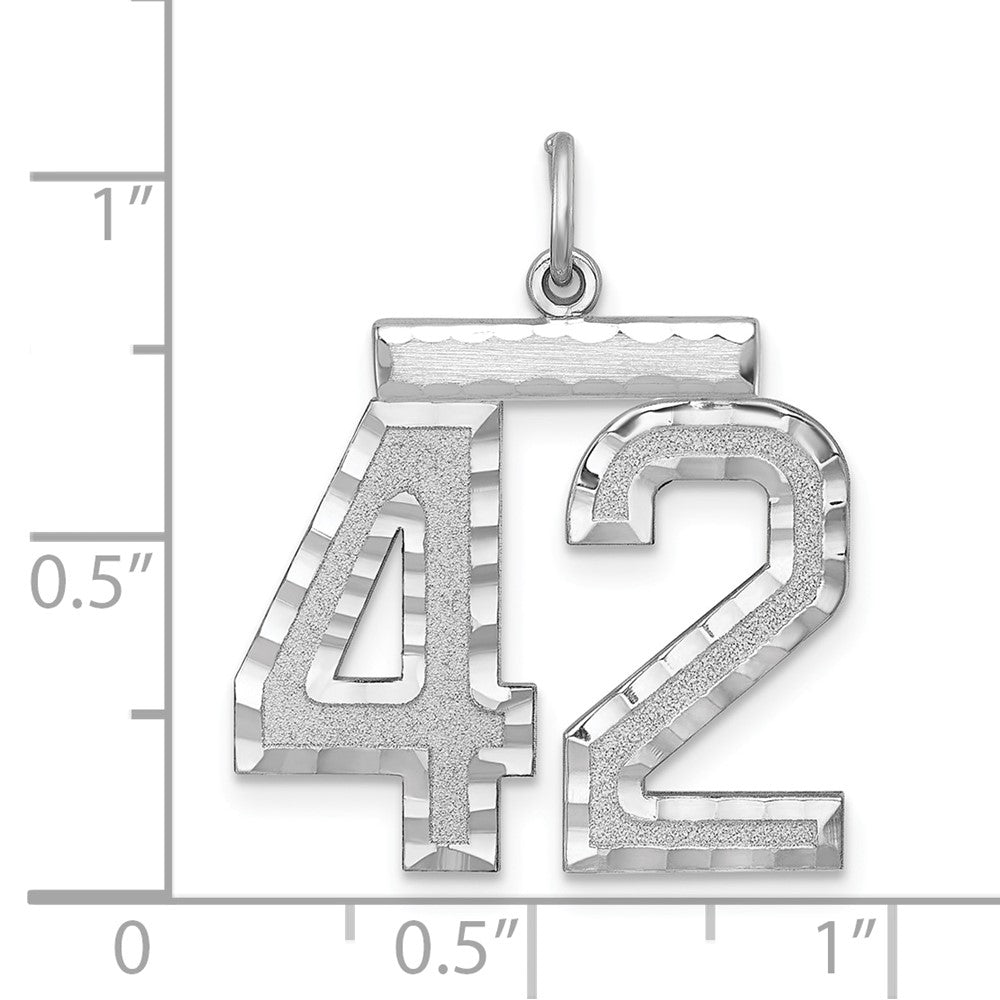 Alternate view of the Sterling Silver, Varsity Collection, Large D/C Pendant, Number 42 by The Black Bow Jewelry Co.