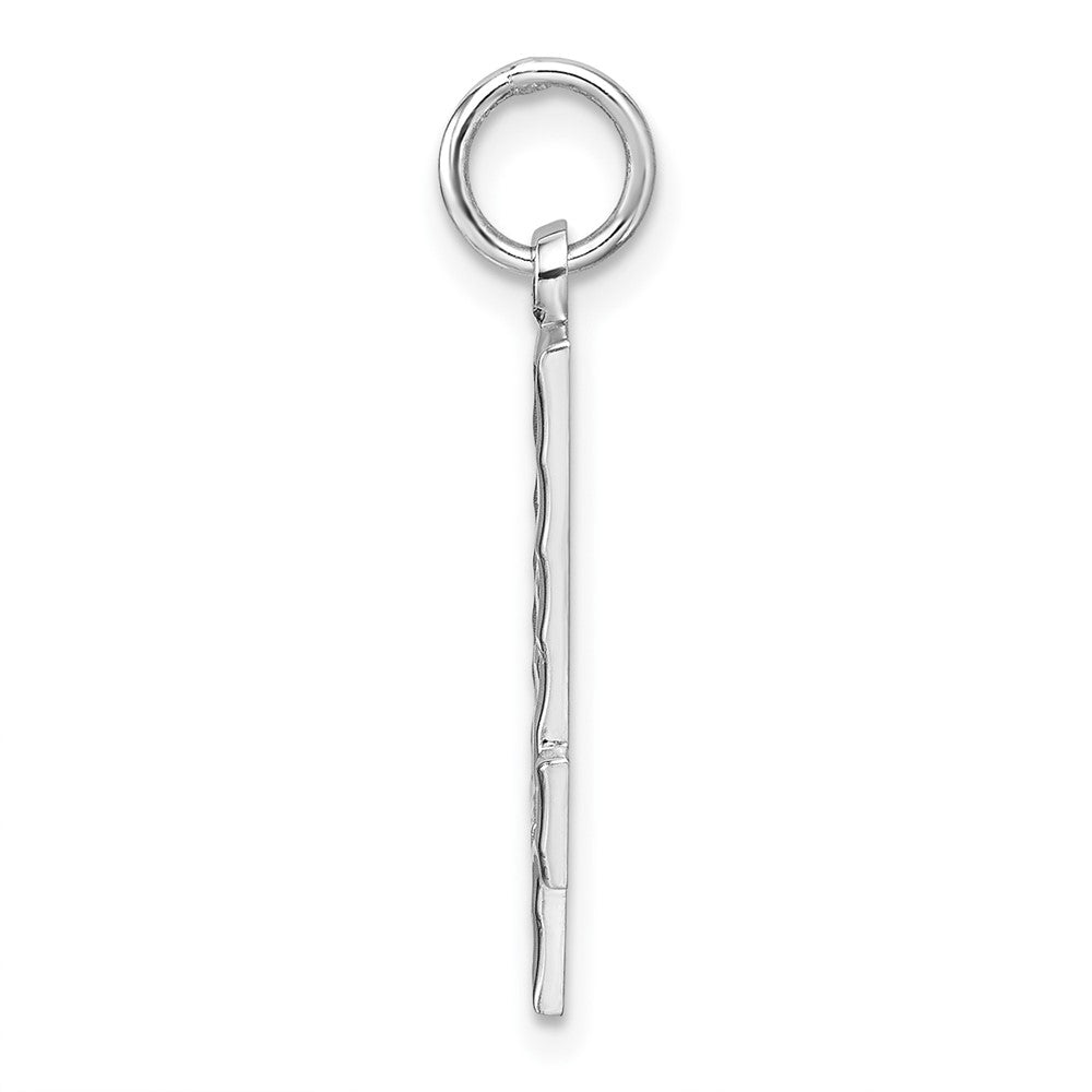 Alternate view of the Sterling Silver, Varsity Collection, Large D/C Pendant, Number 4 by The Black Bow Jewelry Co.