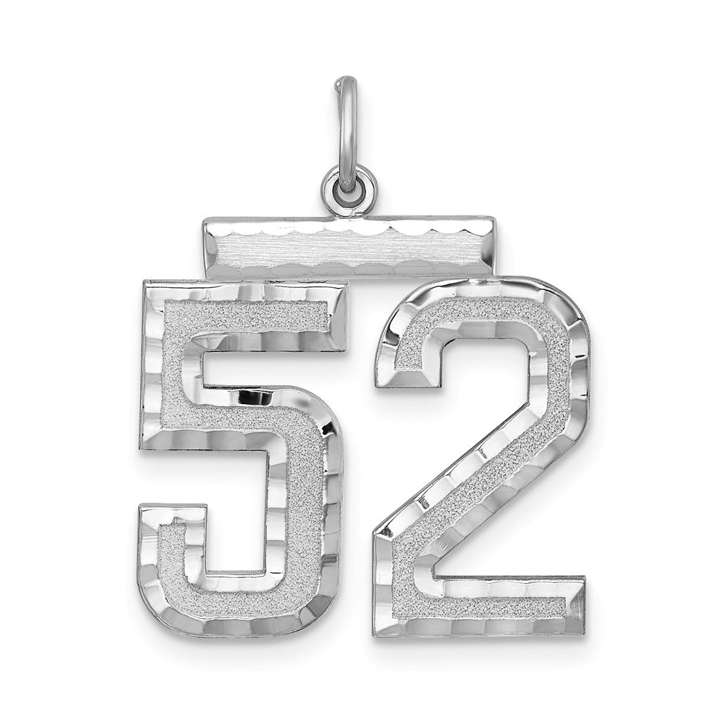 Sterling Silver, Varsity Collection, Large D/C Pendant, Number 52, Item P33460-52 by The Black Bow Jewelry Co.