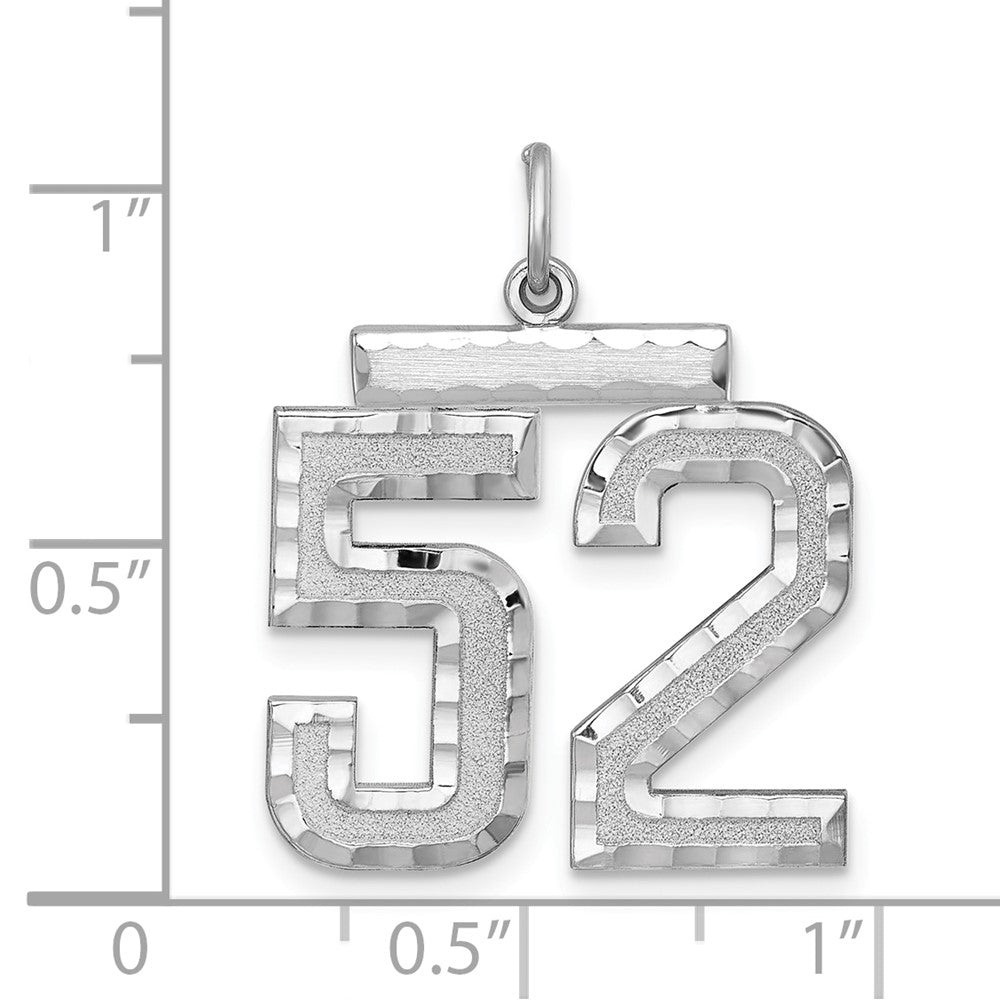 Alternate view of the Sterling Silver, Varsity Collection, Large D/C Pendant, Number 52 by The Black Bow Jewelry Co.