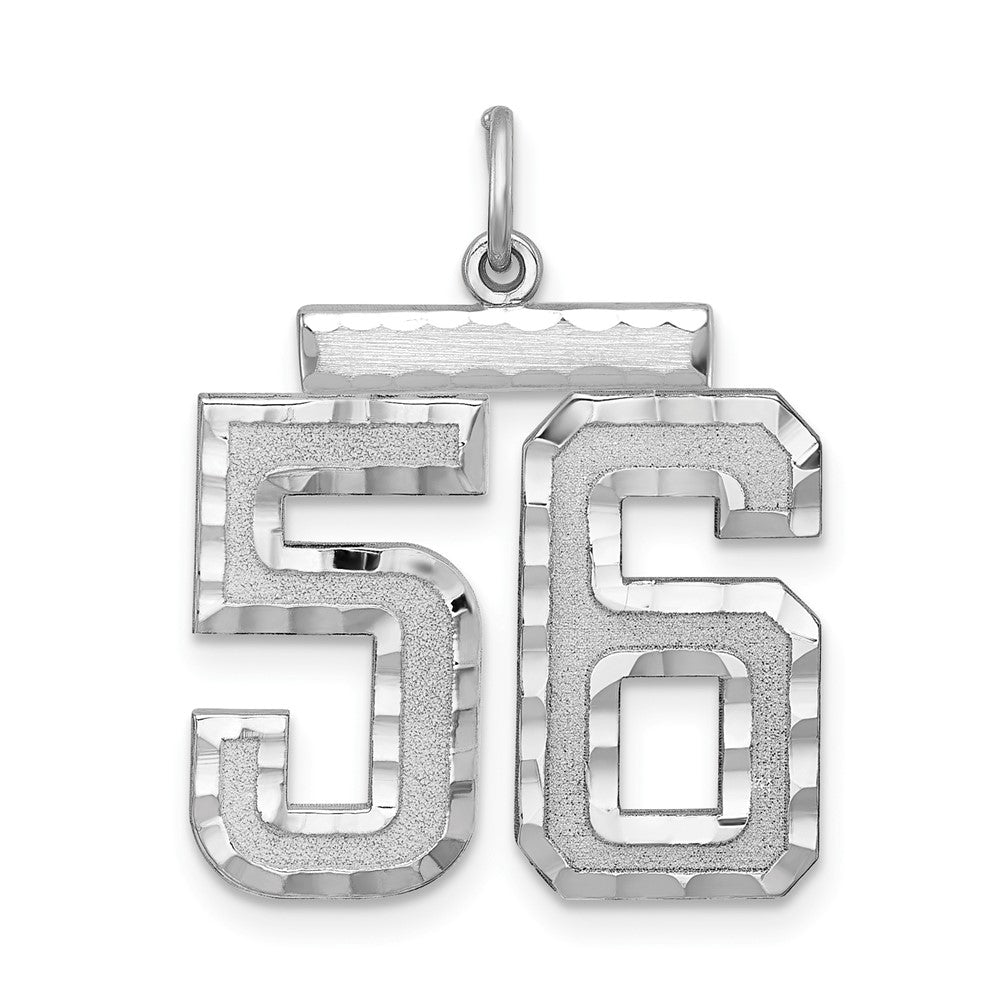 Sterling Silver, Varsity Collection, Large D/C Pendant, Number 56, Item P33460-56 by The Black Bow Jewelry Co.