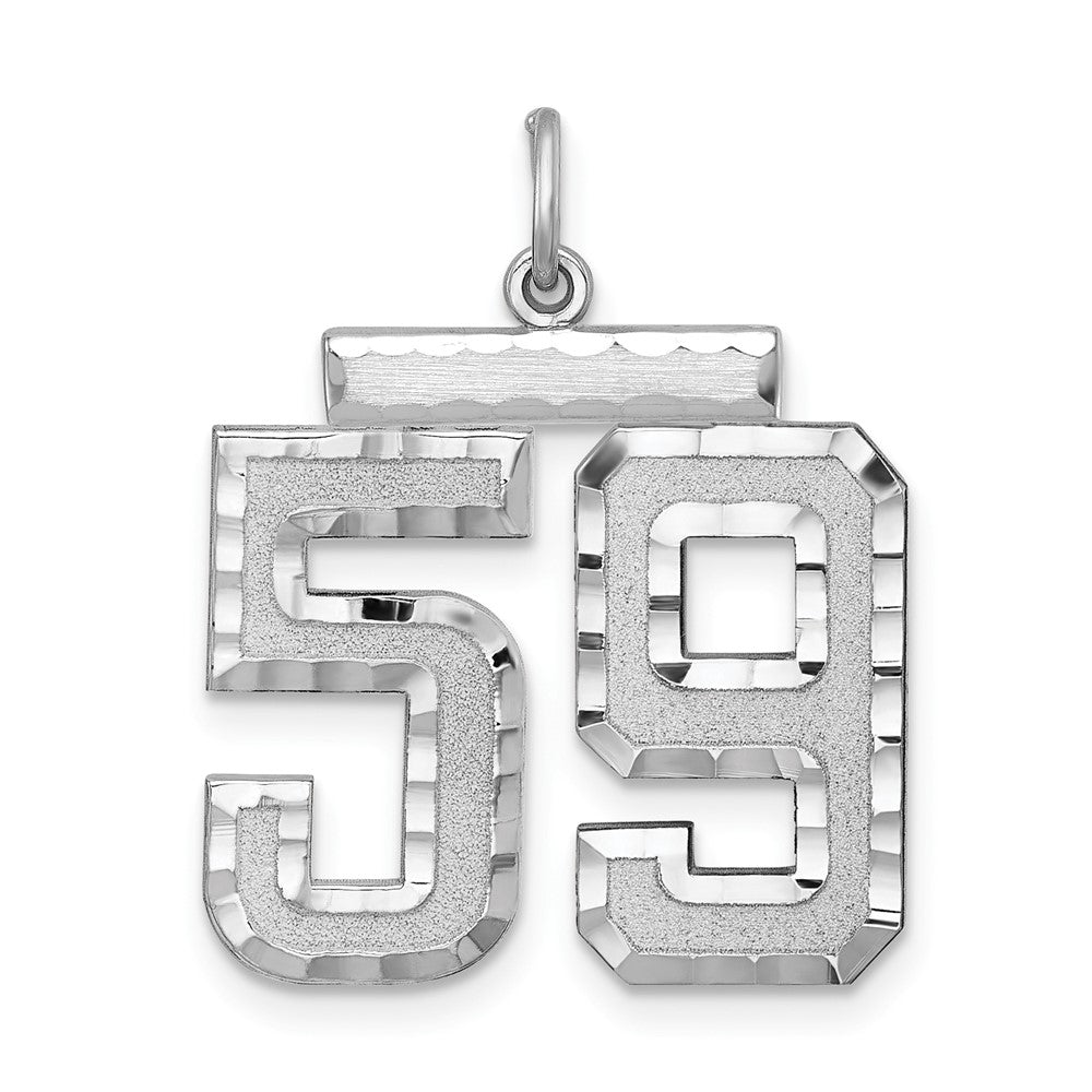 Sterling Silver, Varsity Collection, Large D/C Pendant, Number 59, Item P33460-59 by The Black Bow Jewelry Co.