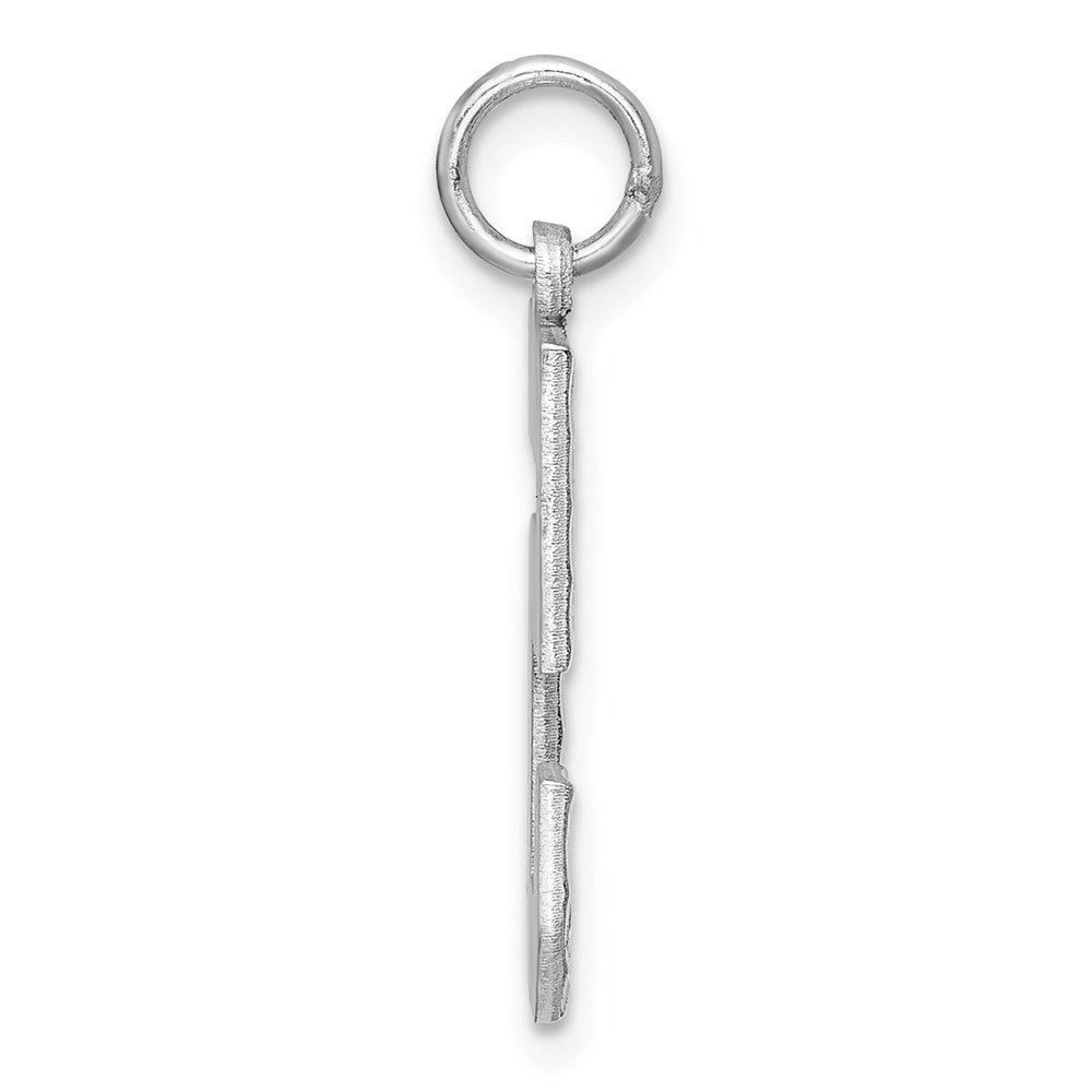 Alternate view of the Sterling Silver, Varsity Collection, Large D/C Pendant, Number 5 by The Black Bow Jewelry Co.