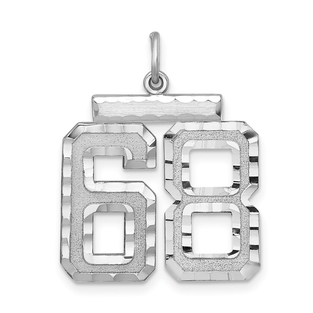 Sterling Silver, Varsity Collection, Large D/C Pendant, Number 68, Item P33460-68 by The Black Bow Jewelry Co.
