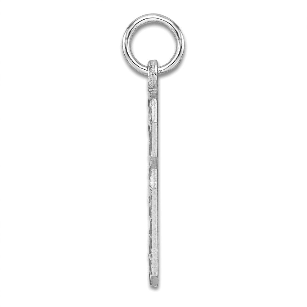 Alternate view of the Sterling Silver, Varsity Collection, Large D/C Pendant, Number 6 by The Black Bow Jewelry Co.