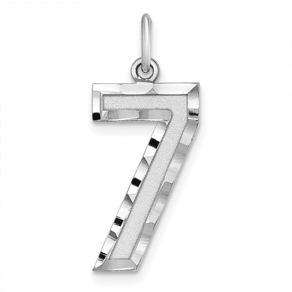 Sterling Silver, Varsity Collection, Large D/C Pendant, Number 7, Item P33460-7 by The Black Bow Jewelry Co.