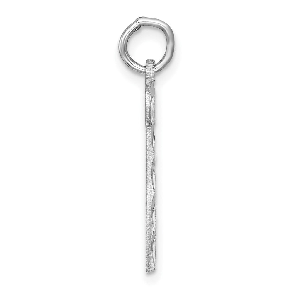 Alternate view of the Sterling Silver, Varsity Collection, Large D/C Pendant, Number 7 by The Black Bow Jewelry Co.