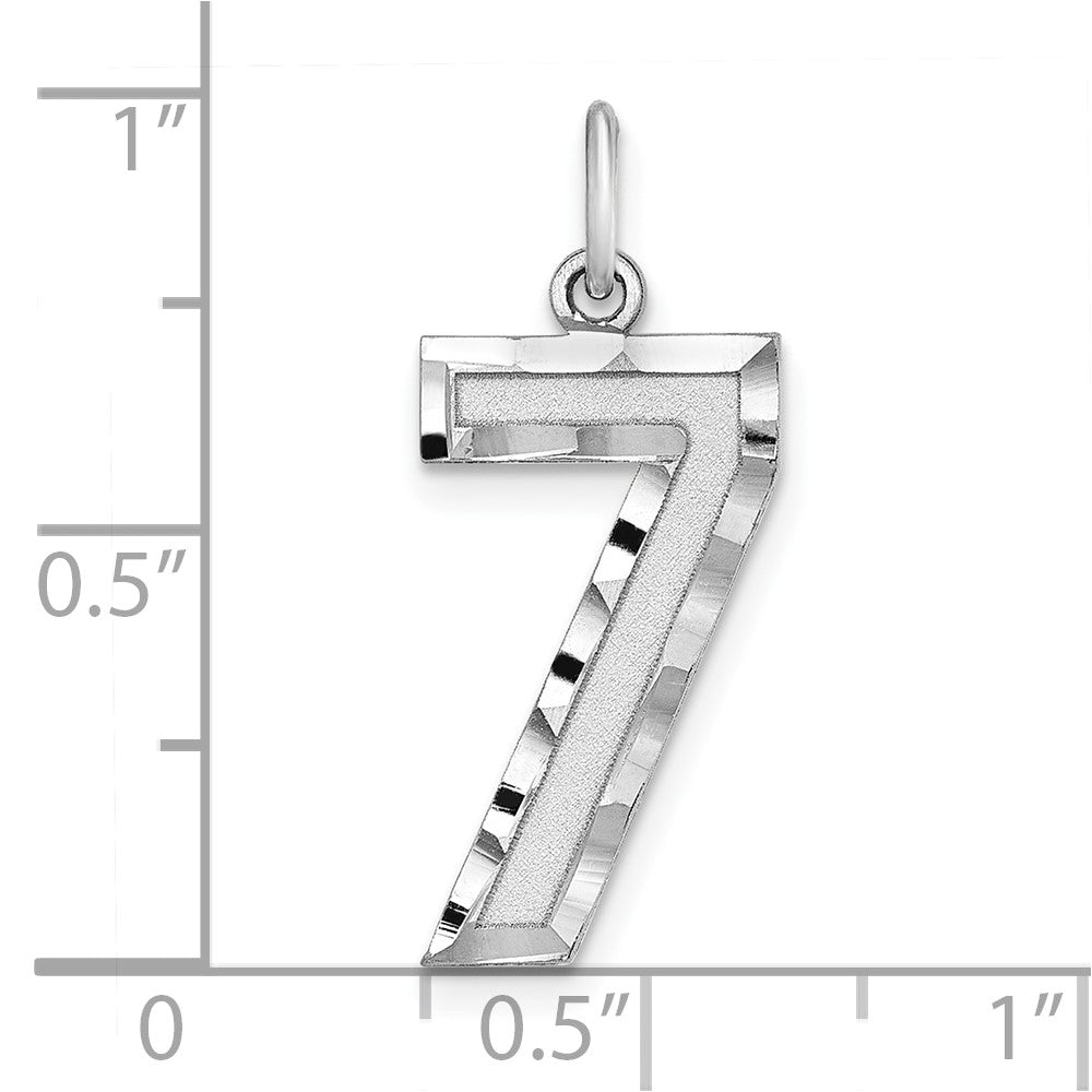 Alternate view of the Sterling Silver, Varsity Collection, Large D/C Pendant, Number 7 by The Black Bow Jewelry Co.