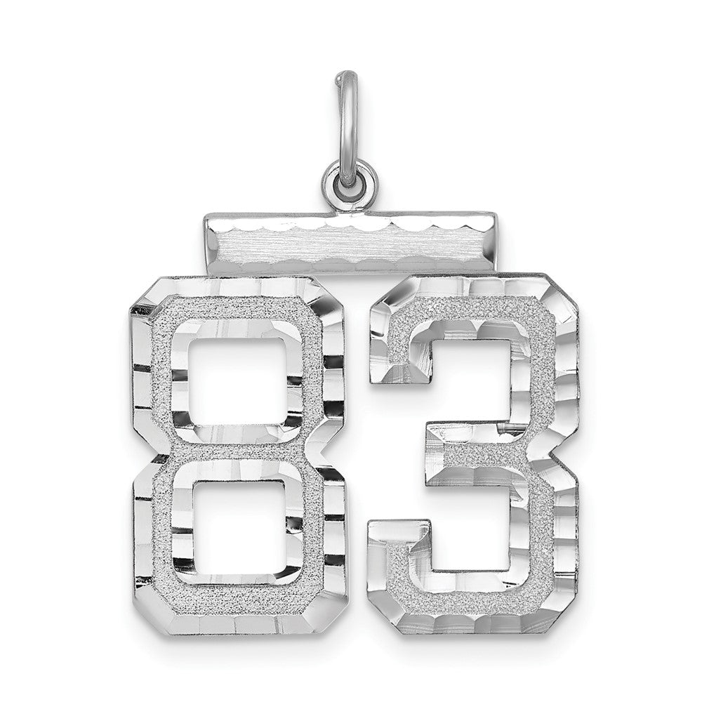 Sterling Silver, Varsity Collection, Large D/C Pendant, Number 83, Item P33460-83 by The Black Bow Jewelry Co.