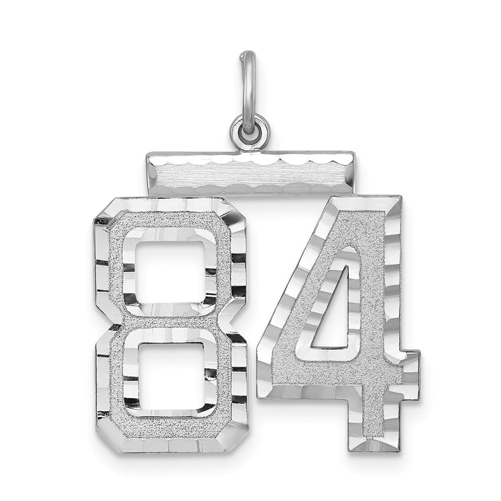 Sterling Silver, Varsity Collection, Large D/C Pendant, Number 84, Item P33460-84 by The Black Bow Jewelry Co.