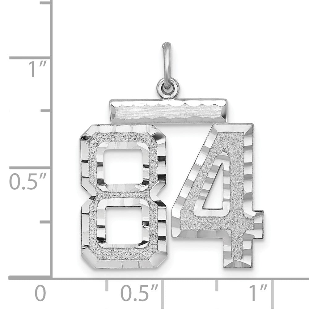Alternate view of the Sterling Silver, Varsity Collection, Large D/C Pendant, Number 84 by The Black Bow Jewelry Co.