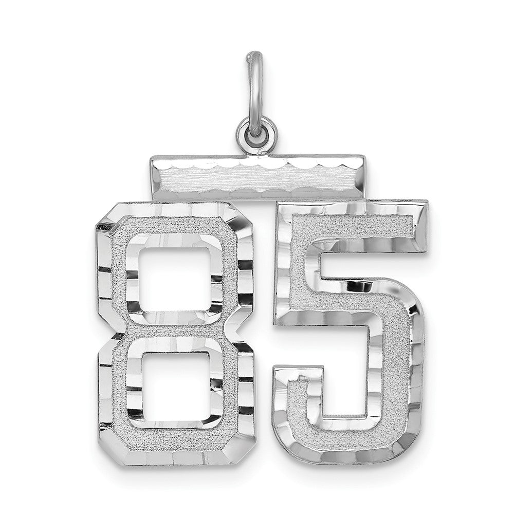Sterling Silver, Varsity Collection, Large D/C Pendant, Number 85, Item P33460-85 by The Black Bow Jewelry Co.