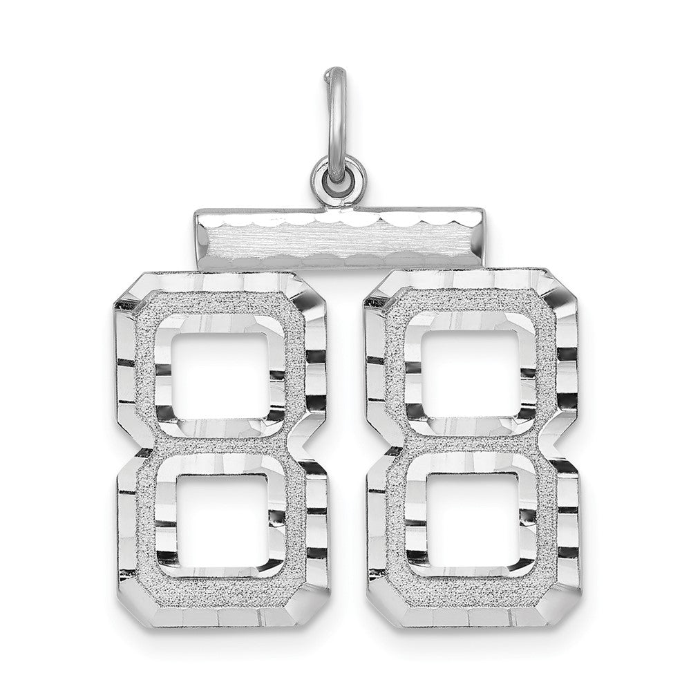 Sterling Silver, Varsity Collection, Large D/C Pendant, Number 88, Item P33460-88 by The Black Bow Jewelry Co.